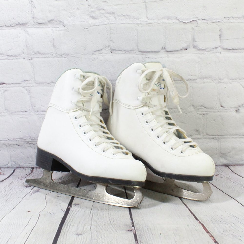 Soft Skate By Jackson White Leather Figure Skates Size 3 - Picture 3 of 10